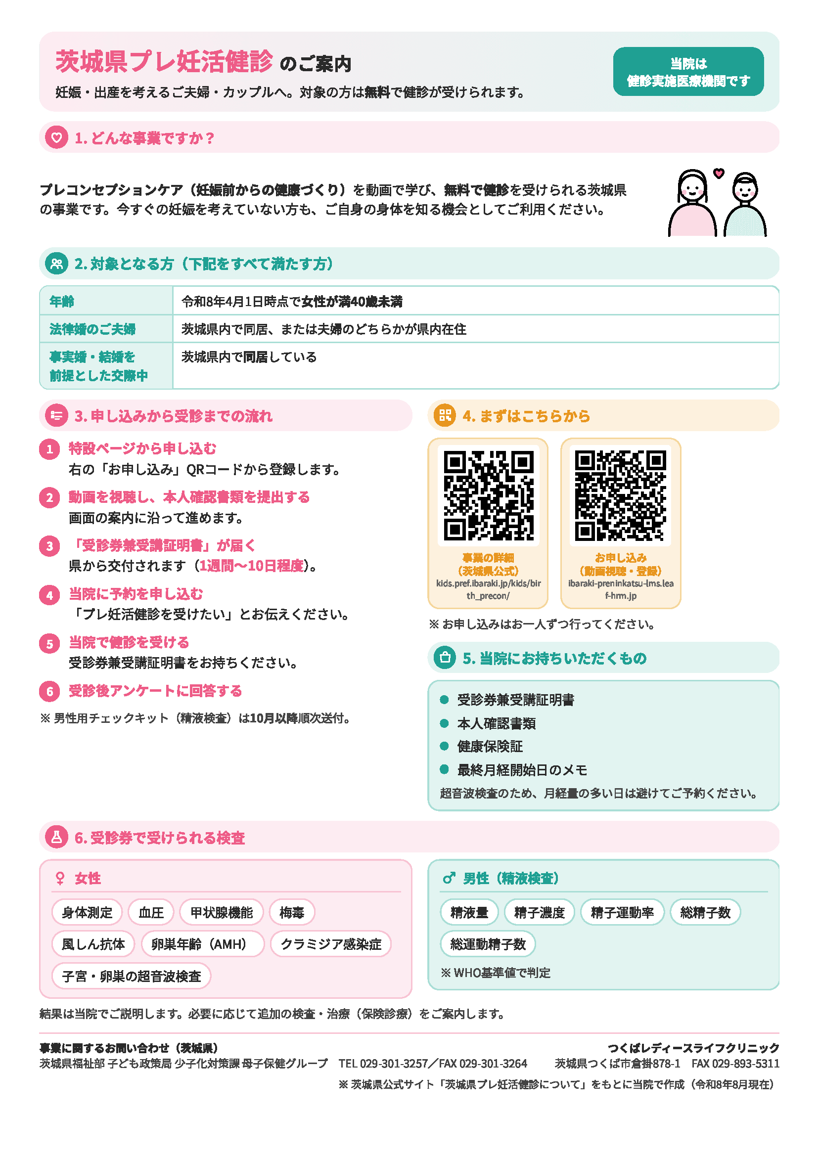 茨城県 プレ妊活健診